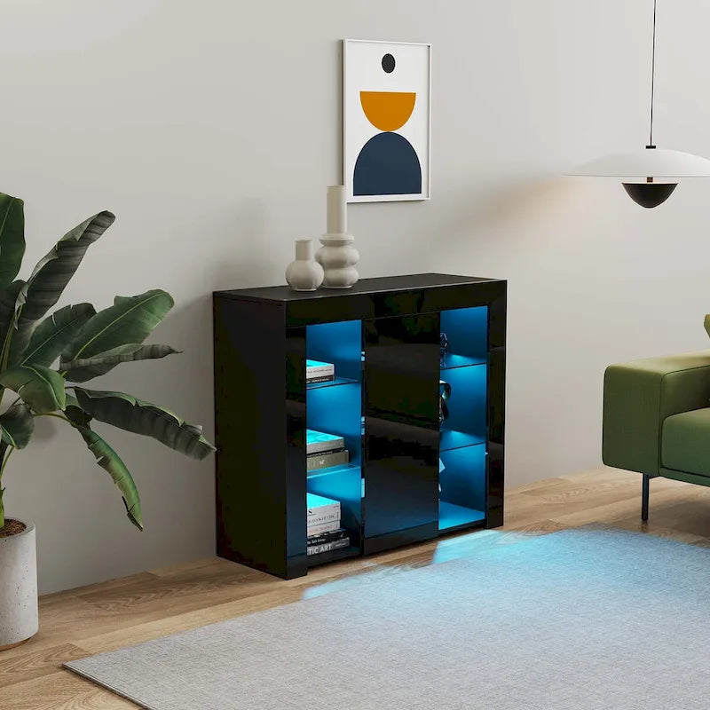 LED-Sideboard mit Schublade und 1 Tür