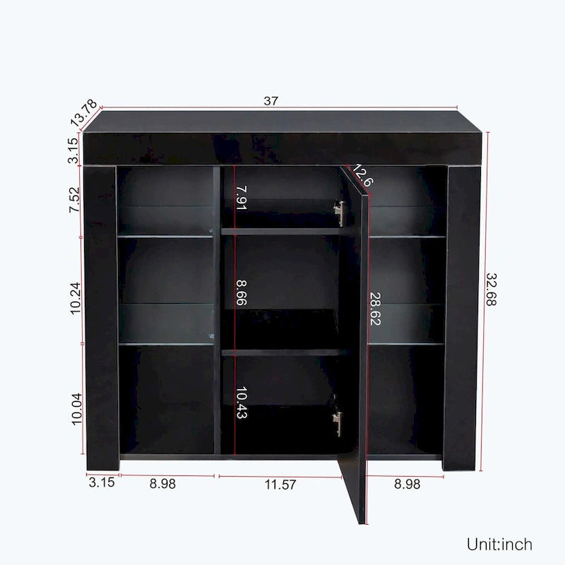 LED-Sideboard mit Schublade und 1 Tür