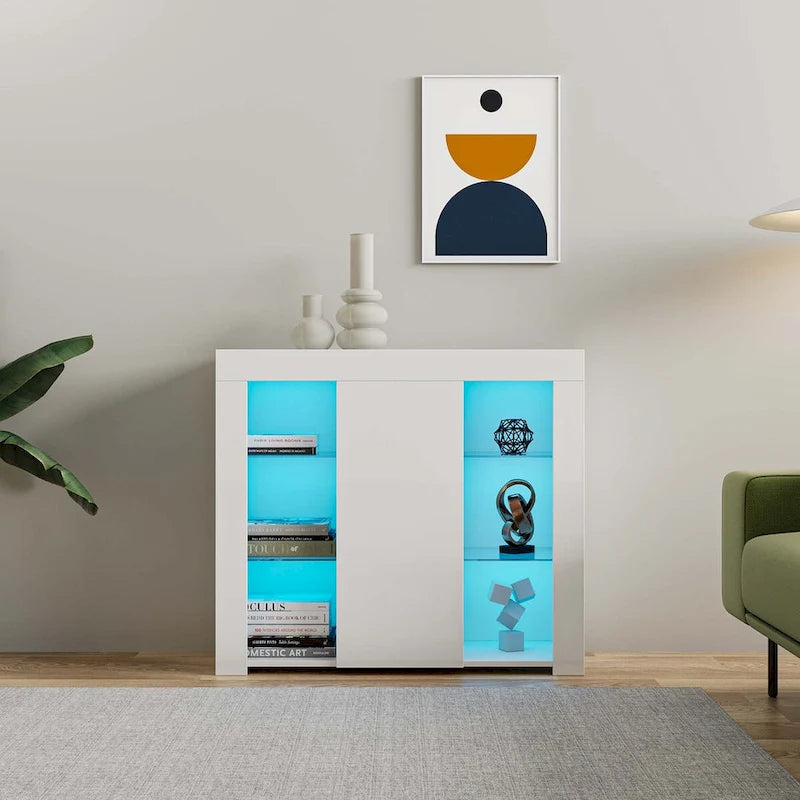 LED-Sideboard mit Schublade und 1 Tür