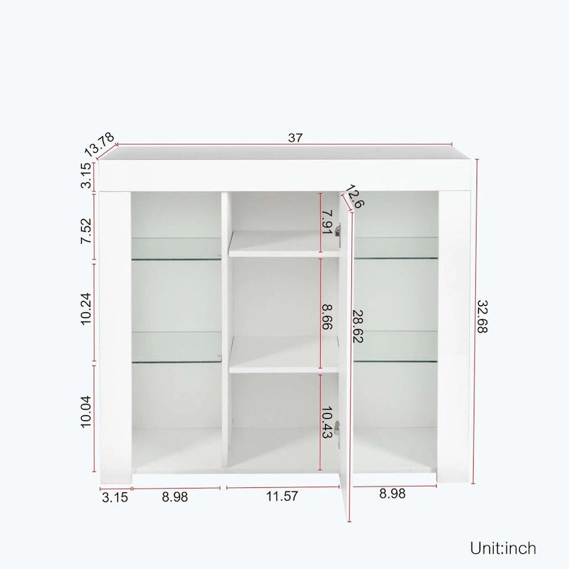 LED-Sideboard mit Schublade und 1 Tür