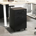 Aktenschrank mit Schloss, Holz, 3 Schubladen, rollbar - 15T x 15B x 26H