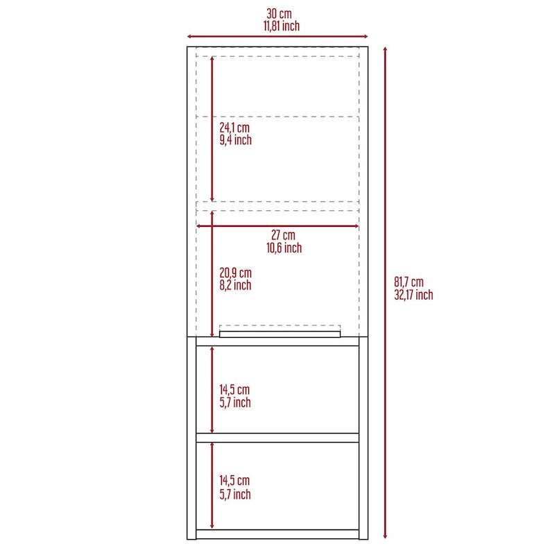 Medizinschrank mit zwei Einlegeböden, Kiefer-Finish