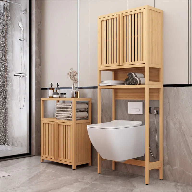 Natürliches Toilettenregal für freistehendes Bad