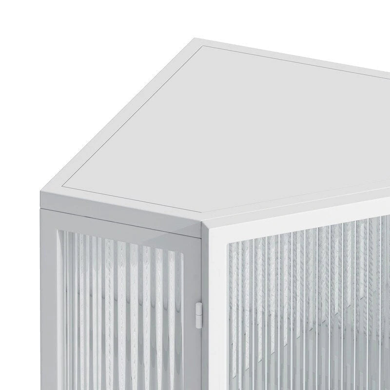 Moderner Badezimmer-Eckschrank mit 56,5 cm und Türen aus gehärtetem Glas