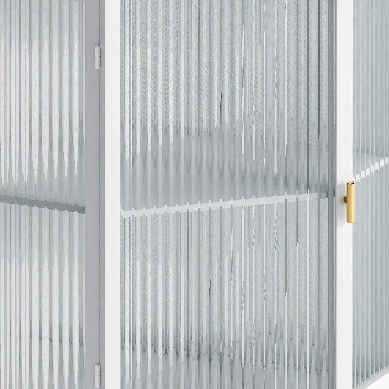 Moderner Badezimmer-Eckschrank mit 56,5 cm und Türen aus gehärtetem Glas