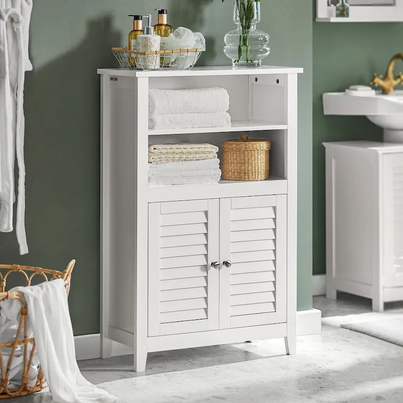 Badezimmerschrank mit verstellbarem Einlegeboden, Weiß