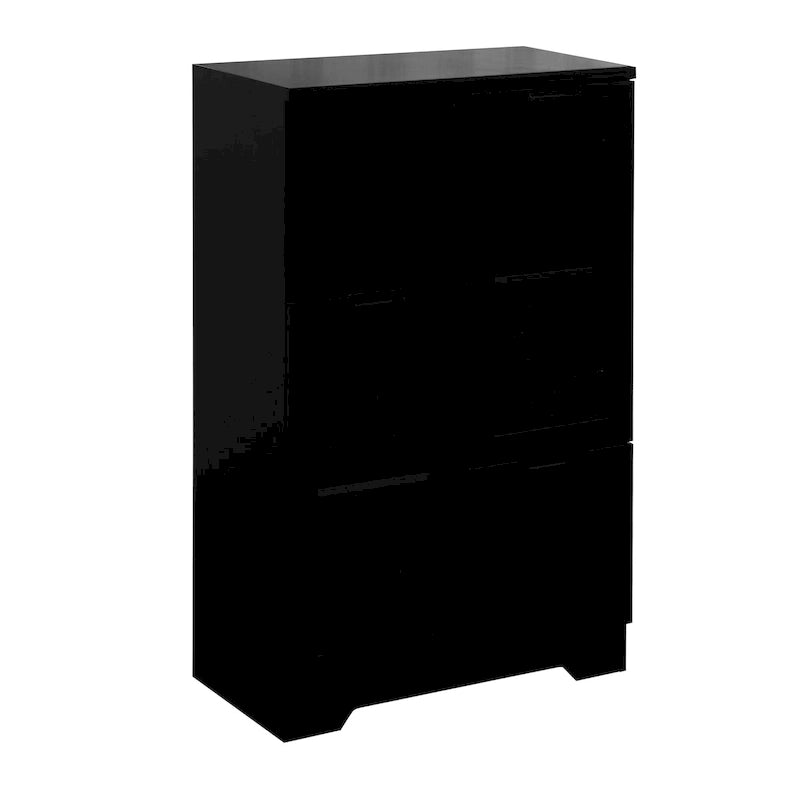 Bodenschrank aus Holz mit 2 Glastüren und verstellbaren Einlegeböden